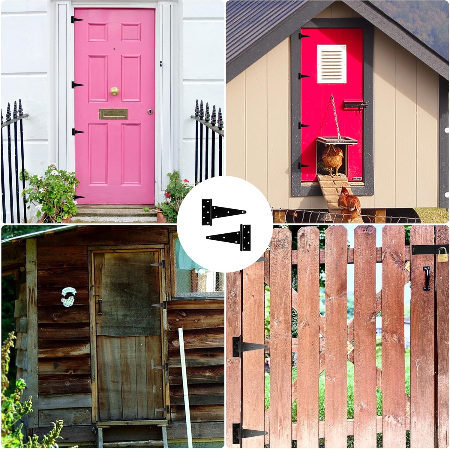 6 Inch Heavy Duty T-Strap Shed Door Hinges 2 Pack