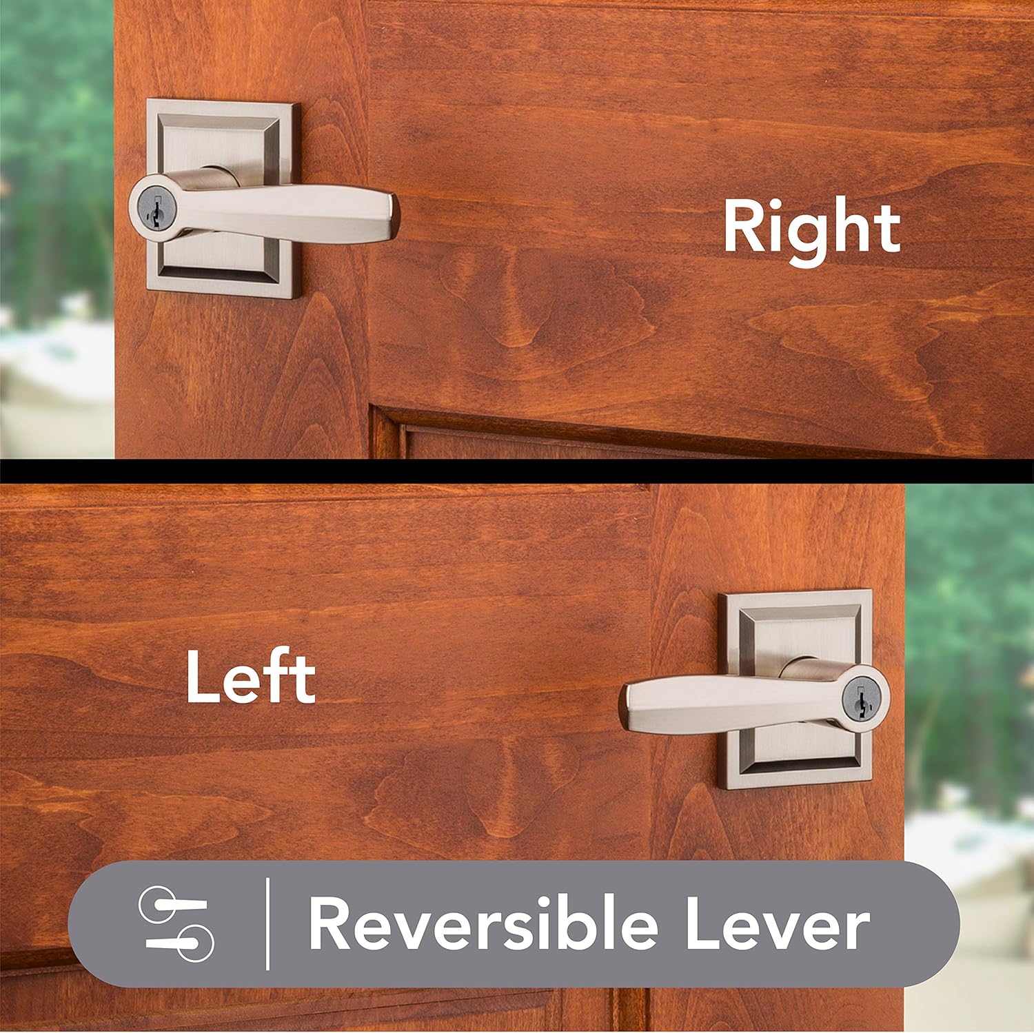 Baldwin Entry Door Reversible Lever with SmartKey and Microban Protection