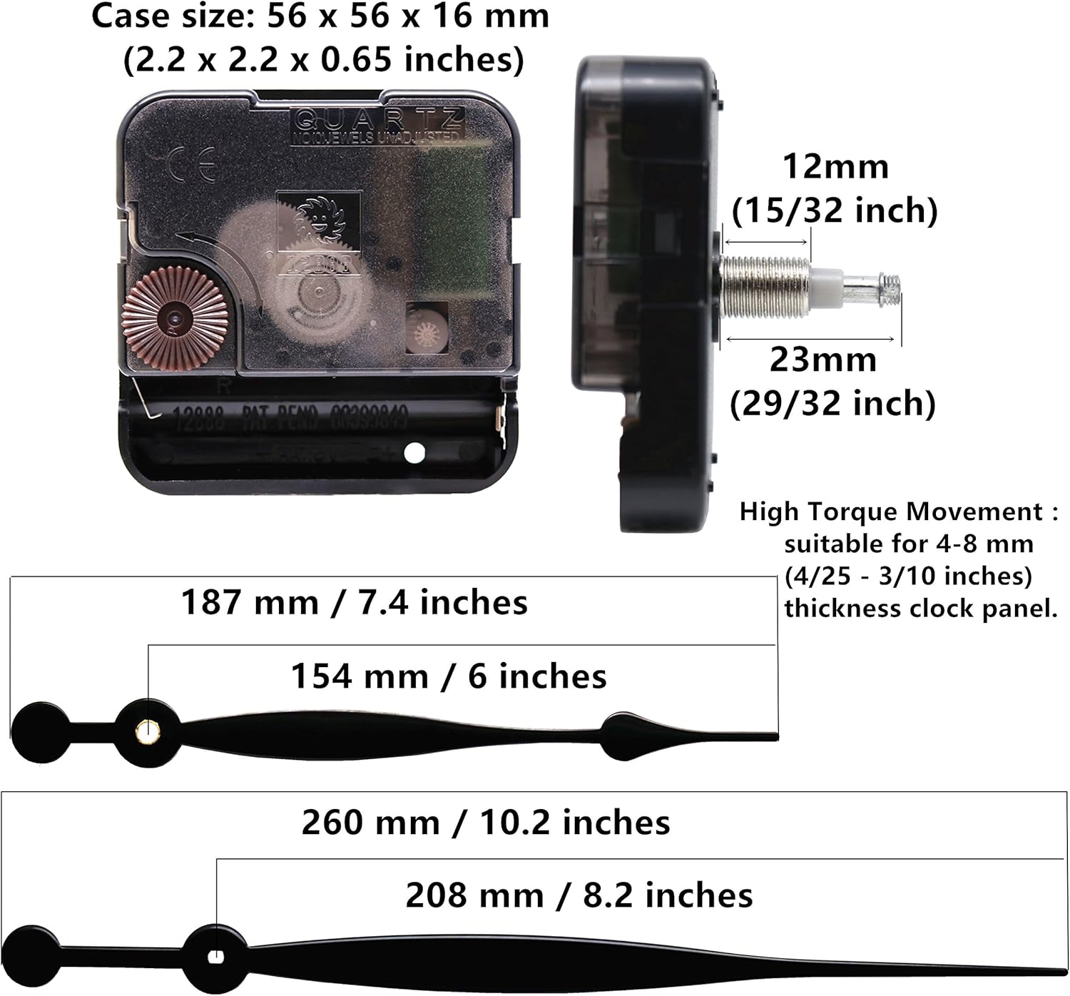 Quartz Wall Clock Movement Parts