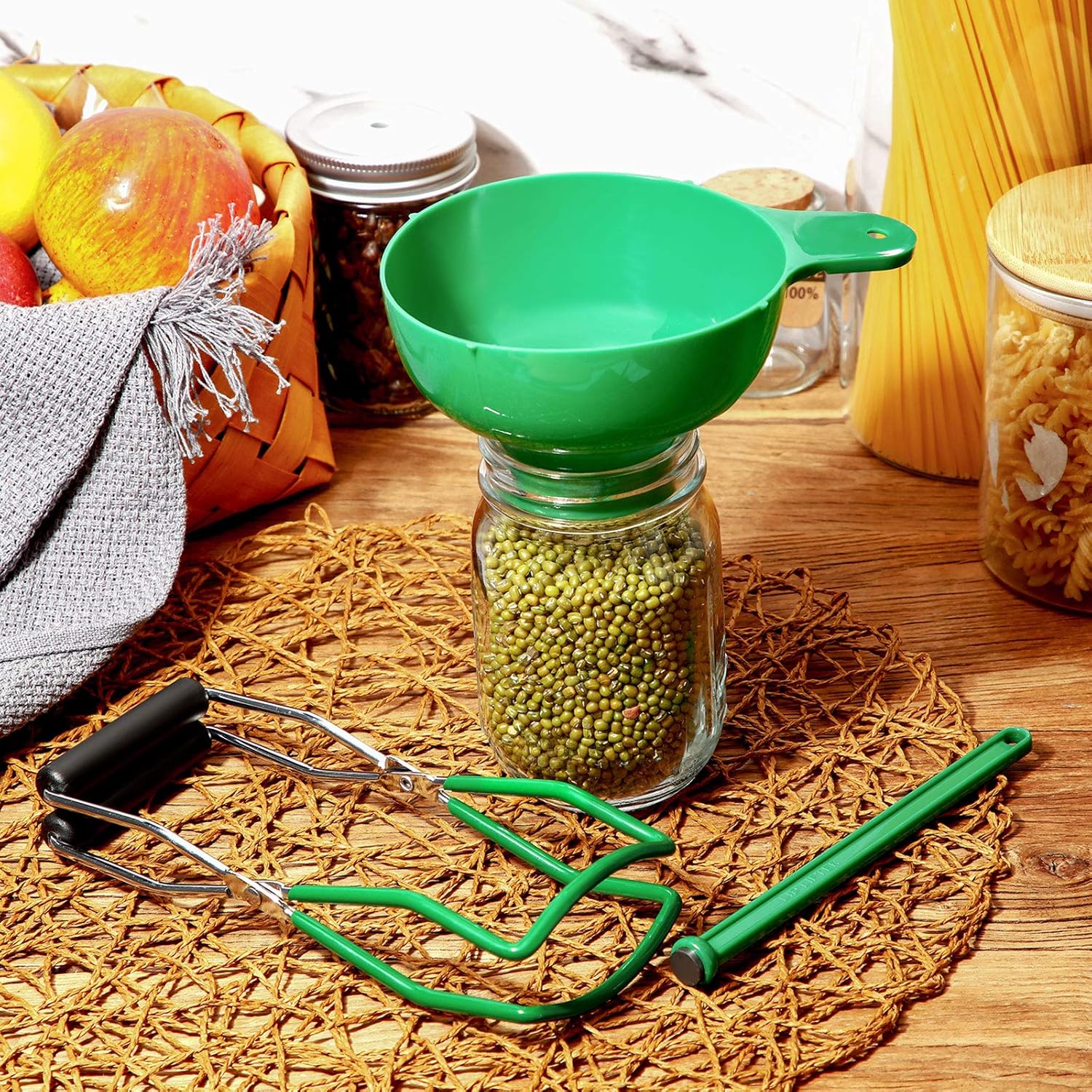 Canning Essentials Kit with Jar Lifter Wide Mouth Funnel Magnetic Lid Wand